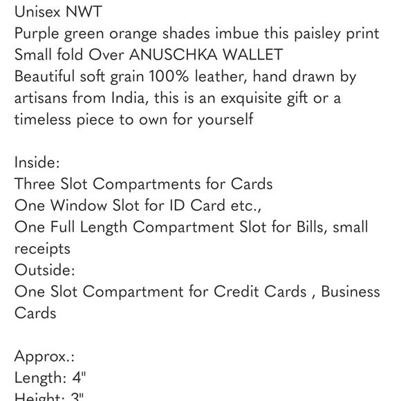 ❗️❗️ON HOLD❗️❗️Anuschka floral Paisley Women's Wallet - Picture 5 of 5